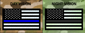 THIN BLUE LINE FORWARD USA REFLECTIVE SOLAS PATCH